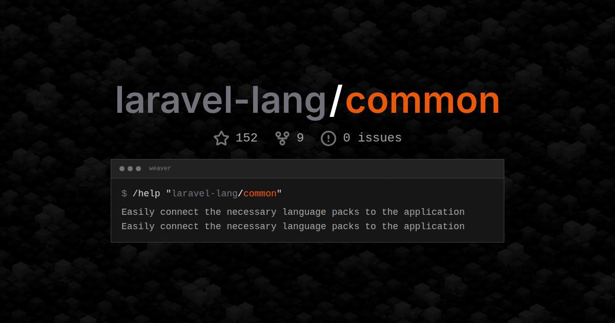 laravel-lang/common