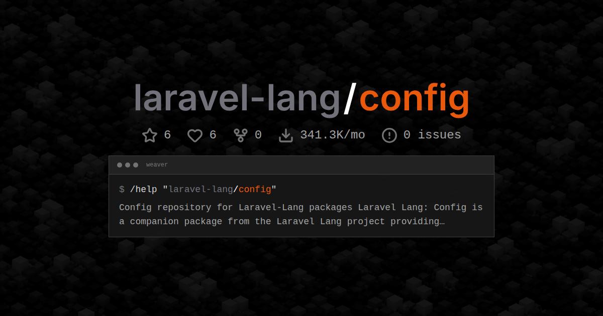 laravel-lang/config