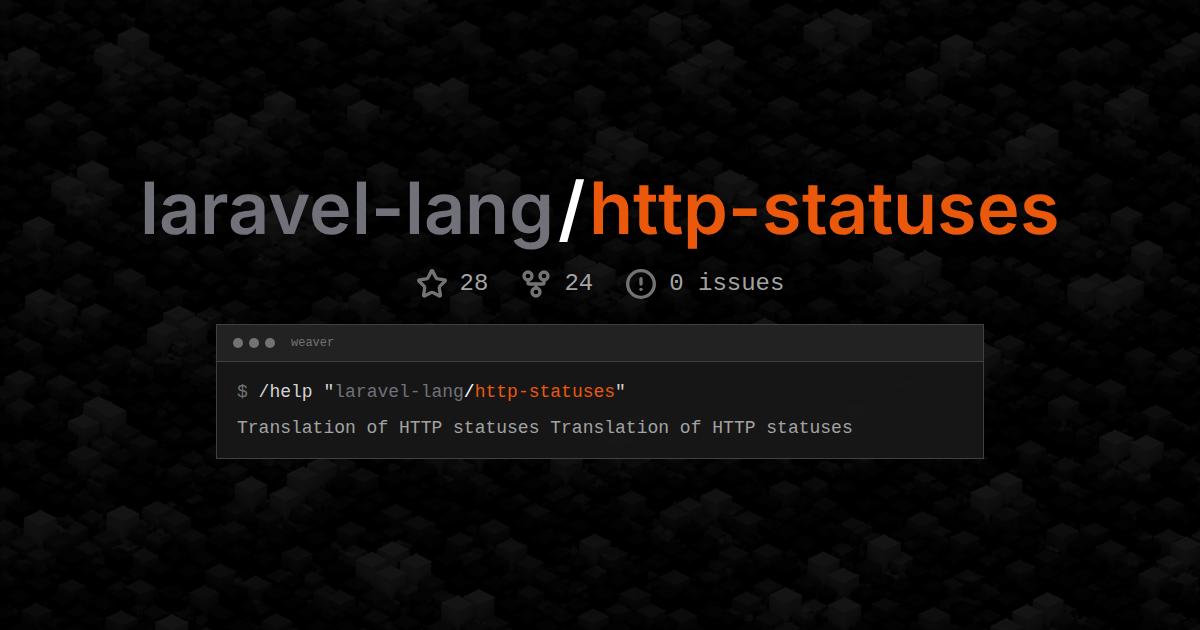 laravel-lang/http-statuses