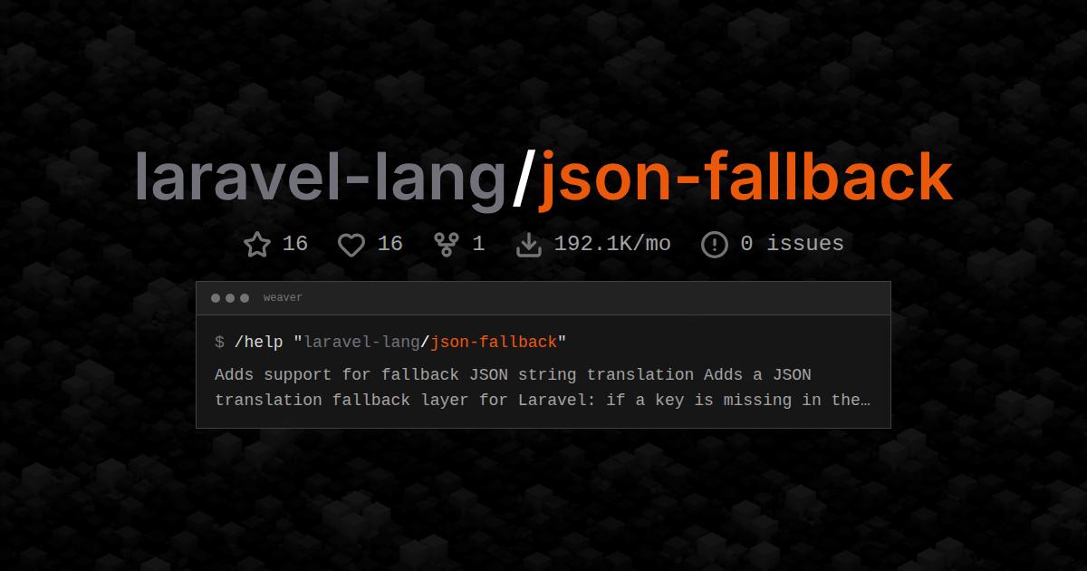 laravel-lang/json-fallback