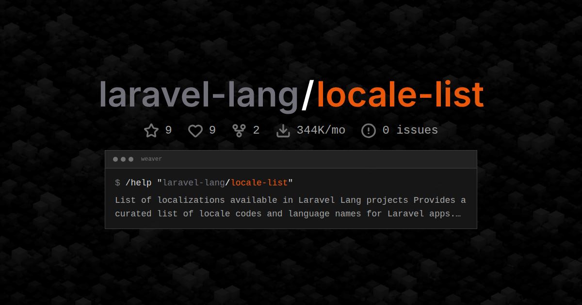laravel-lang/locale-list