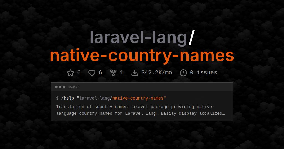 laravel-lang/native-country-names