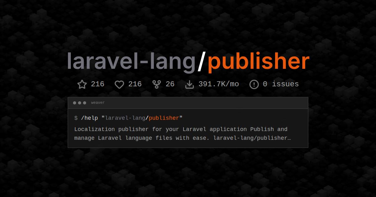 laravel-lang/publisher