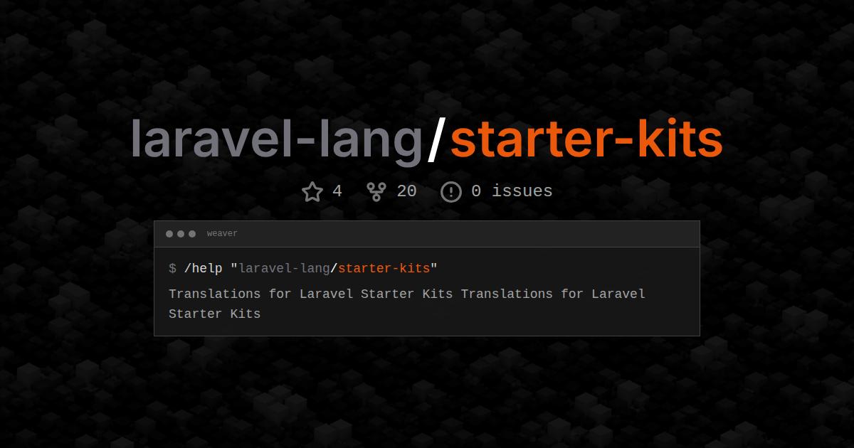 laravel-lang/starter-kits