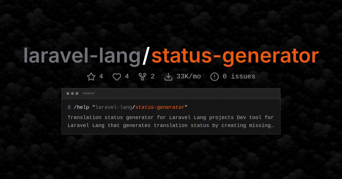 laravel-lang/status-generator