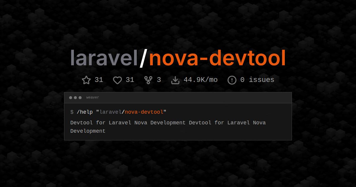 laravel/nova-devtool