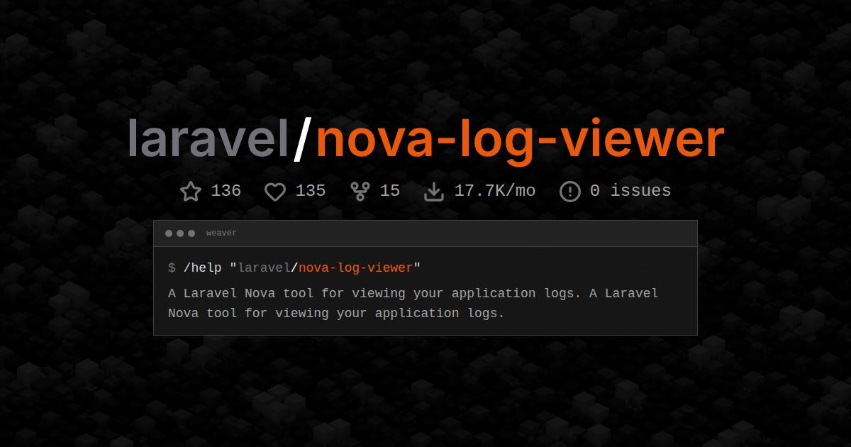 laravel/nova-log-viewer