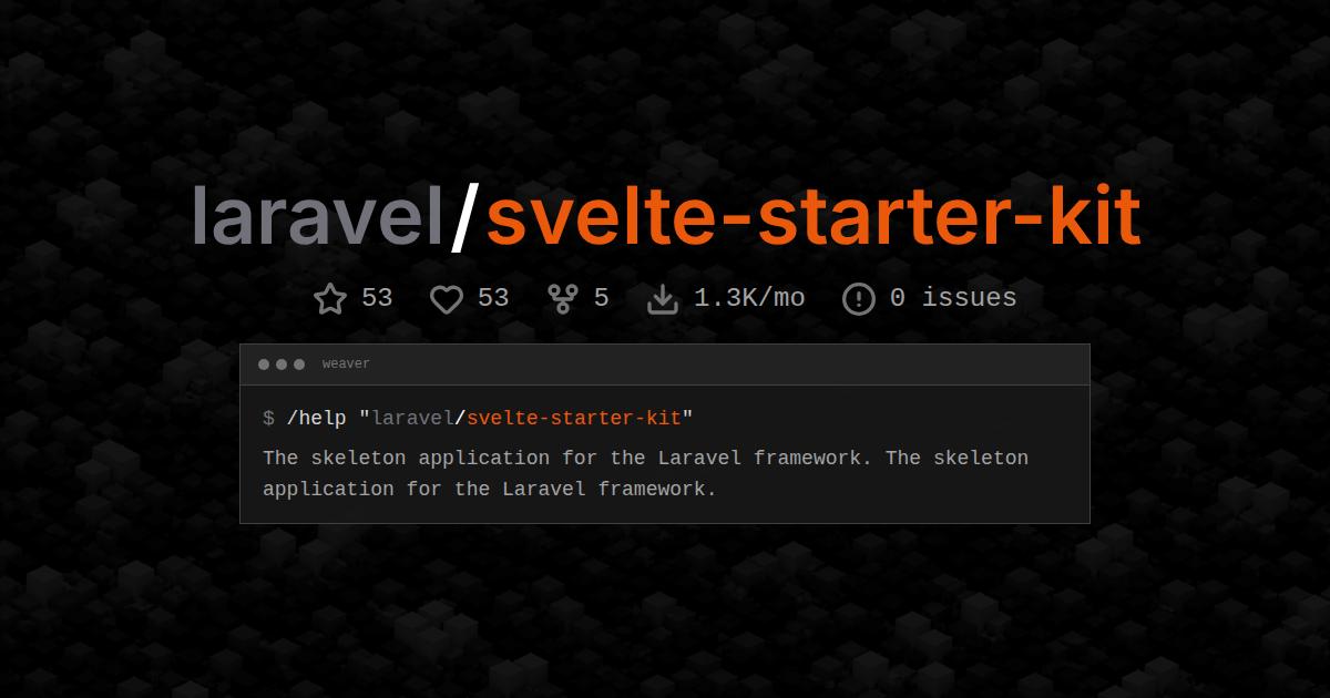 laravel/svelte-starter-kit