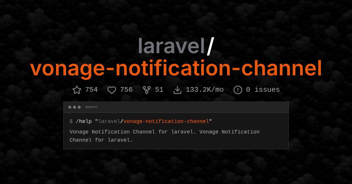 laravel/vonage-notification-channel