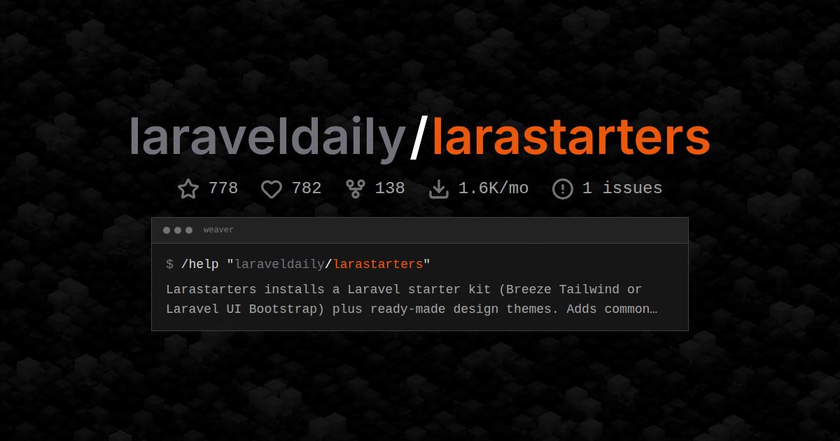 laraveldaily/larastarters