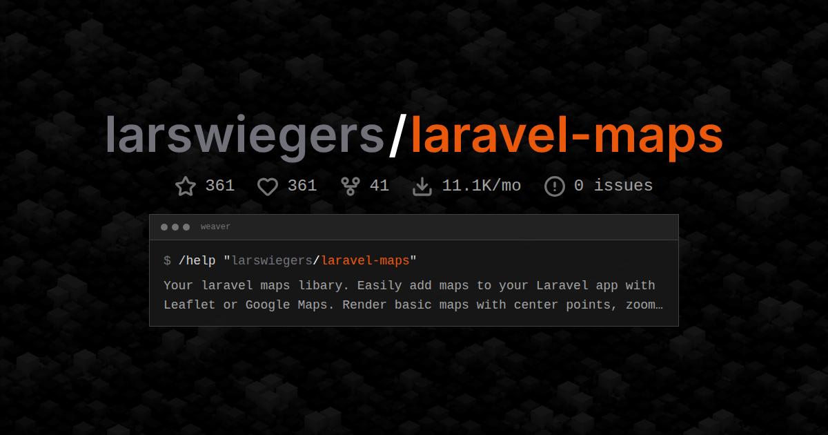 larswiegers/laravel-maps