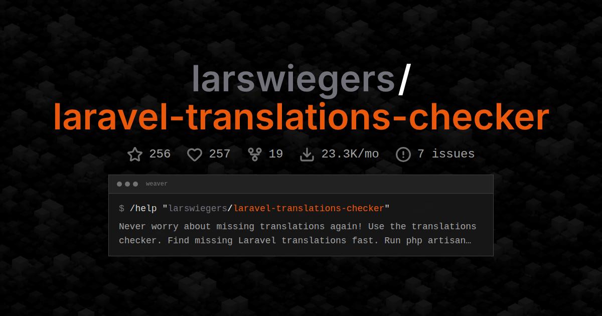 larswiegers/laravel-translations-checker