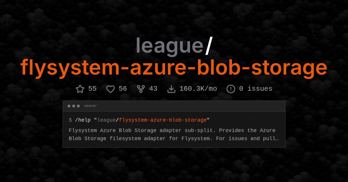 league/flysystem-azure-blob-storage