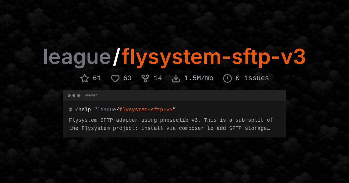 league/flysystem-sftp-v3