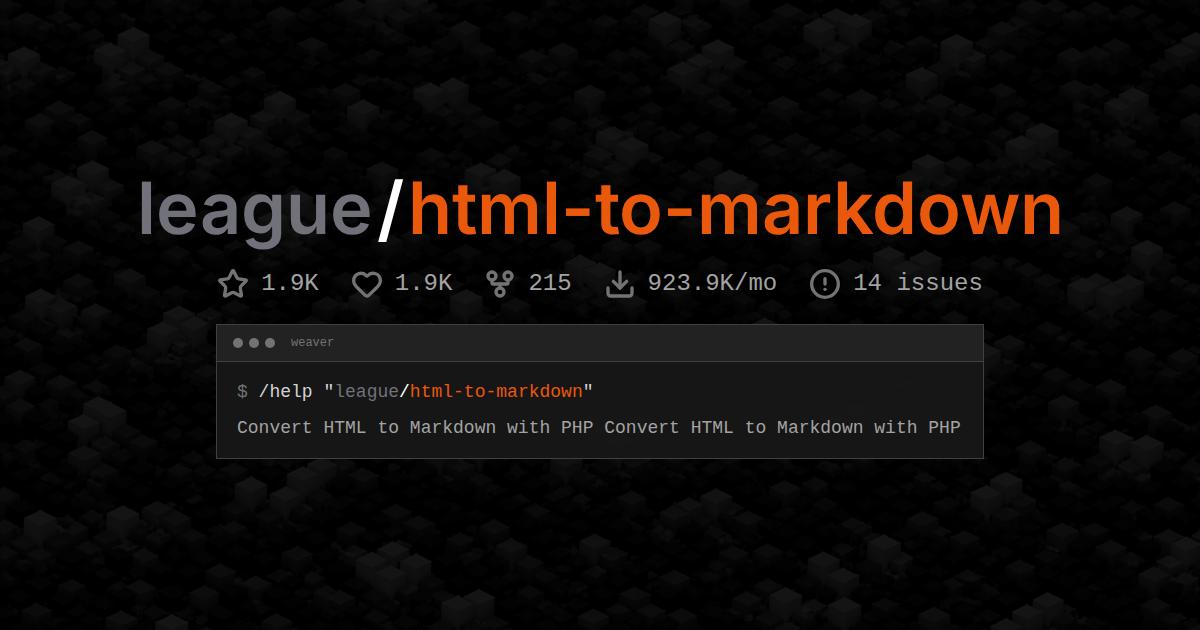 league/html-to-markdown