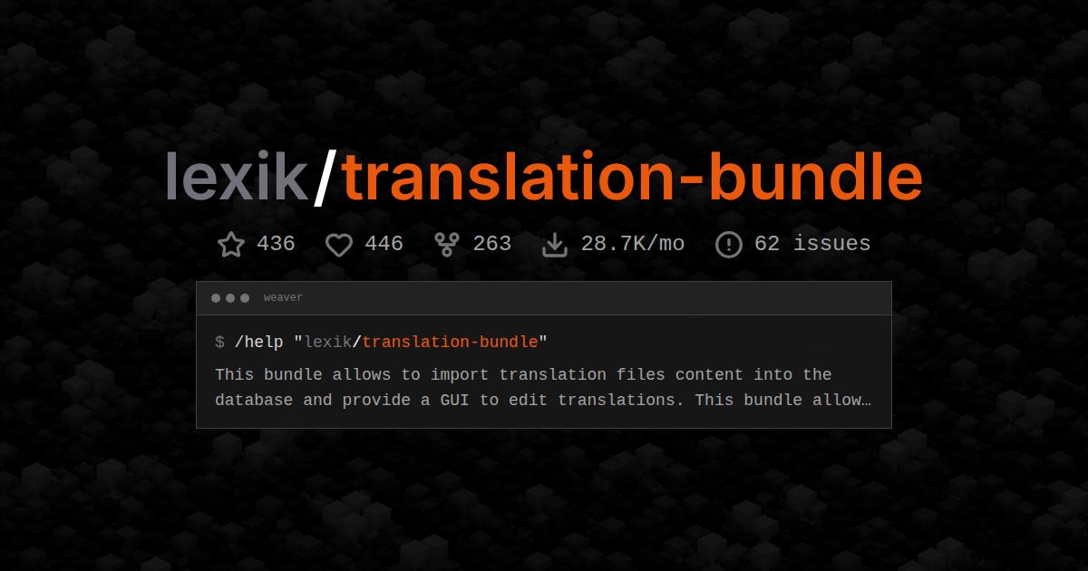 lexik/translation-bundle