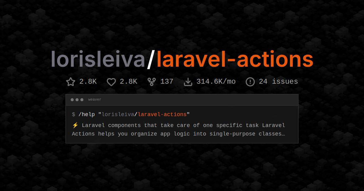lorisleiva/laravel-actions