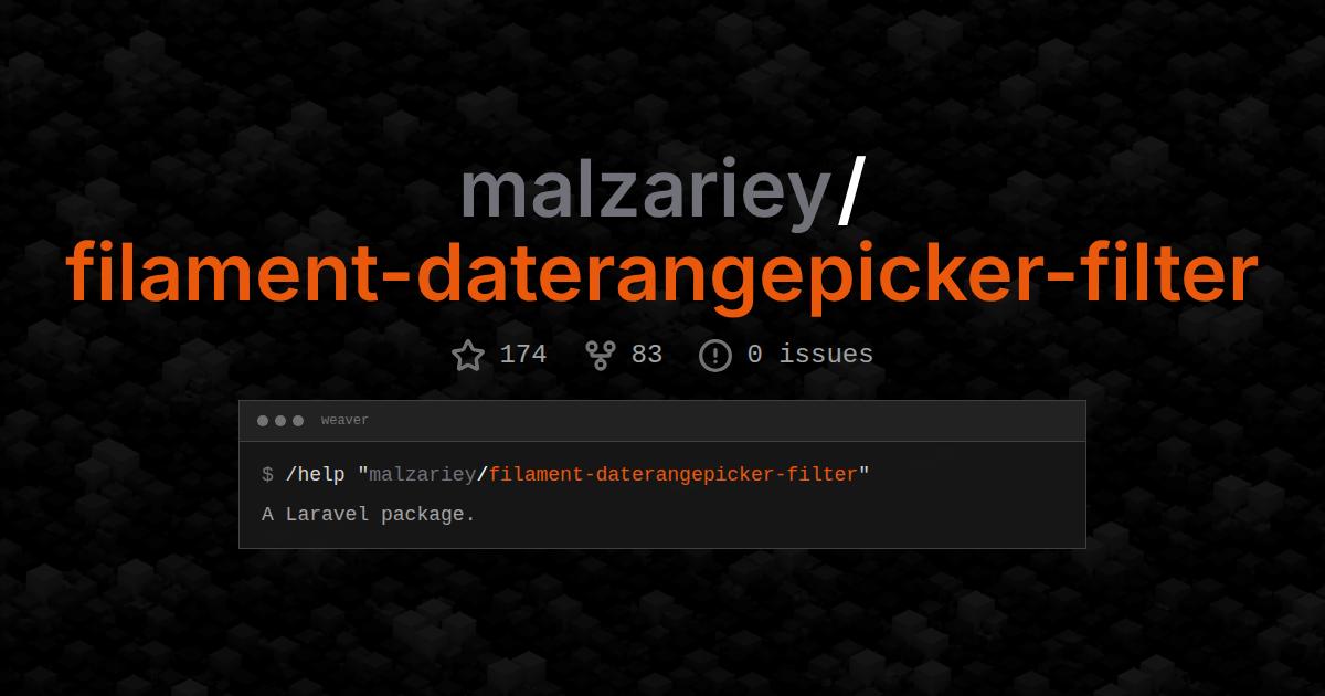 malzariey/filament-daterangepicker-filter