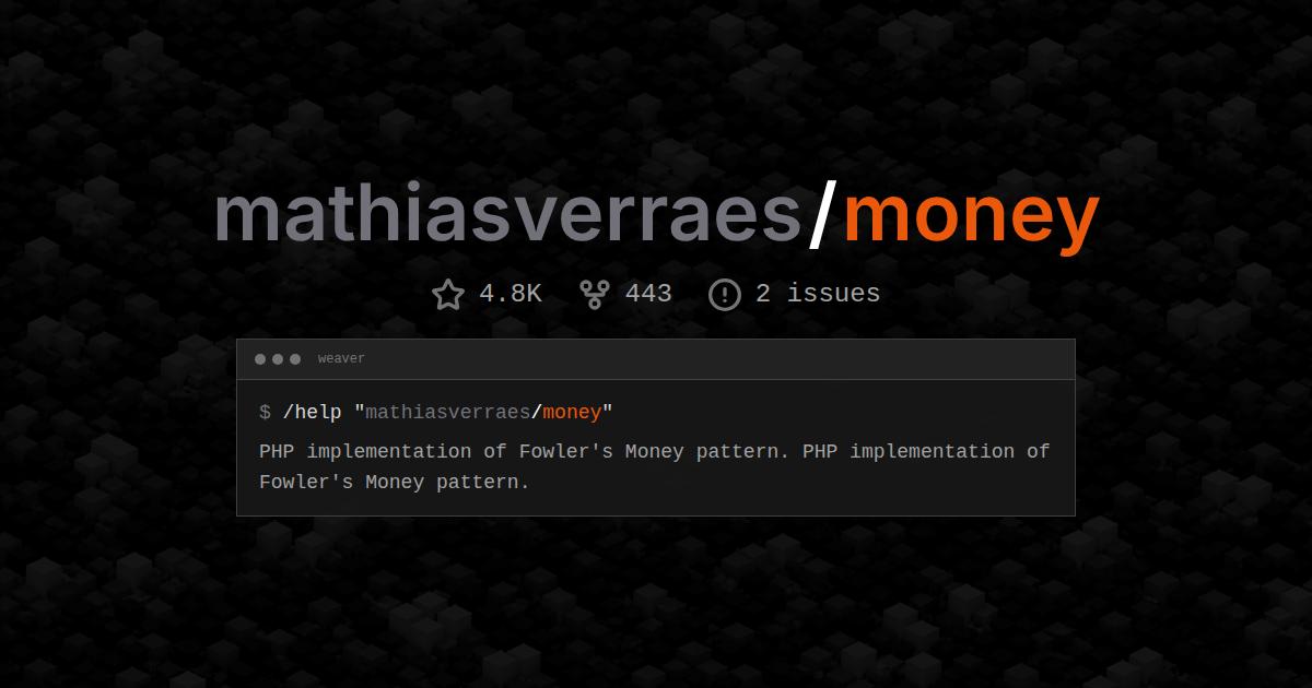 mathiasverraes/money