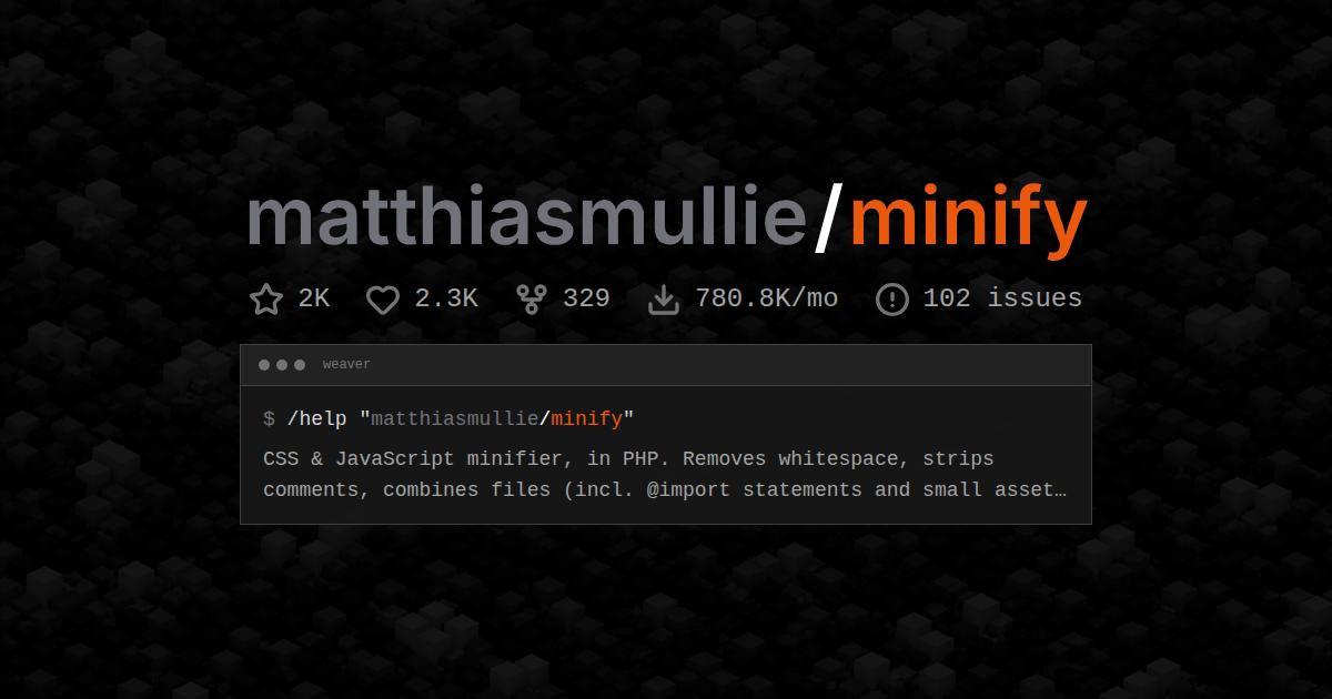 matthiasmullie/minify