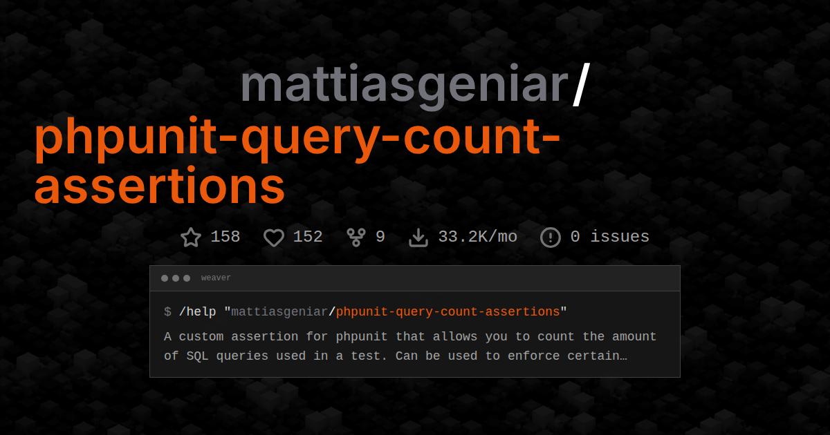 mattiasgeniar/phpunit-query-count-assertions