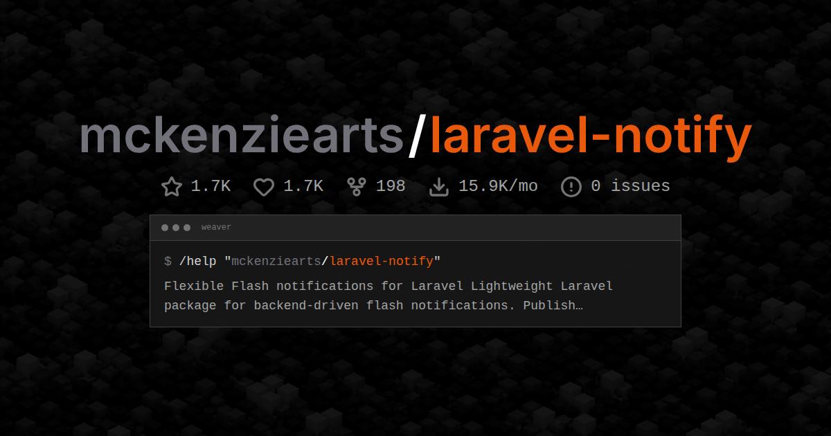 mckenziearts/laravel-notify