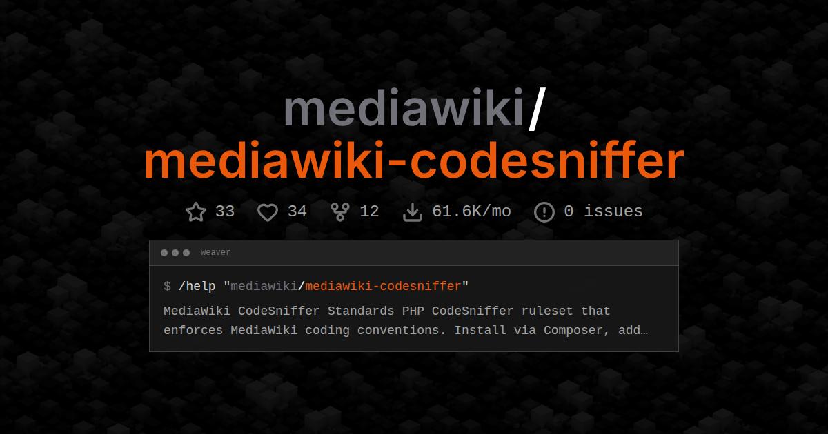 mediawiki/mediawiki-codesniffer