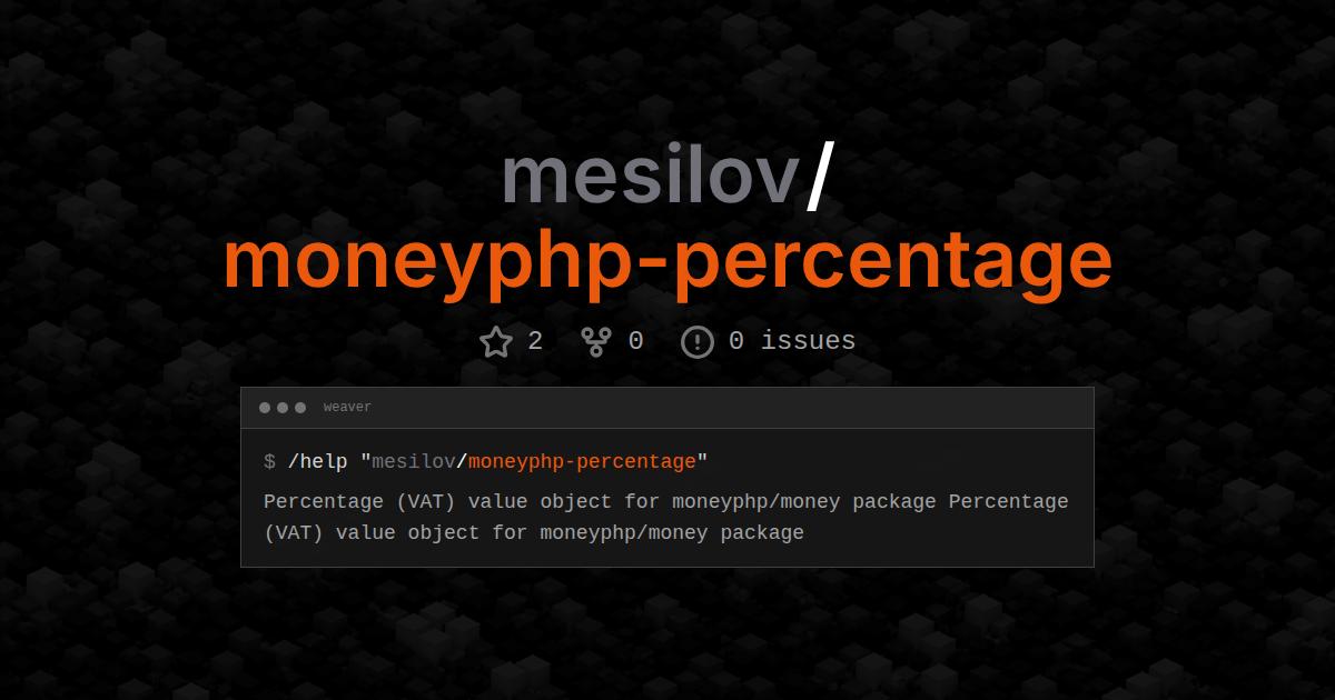 mesilov/moneyphp-percentage