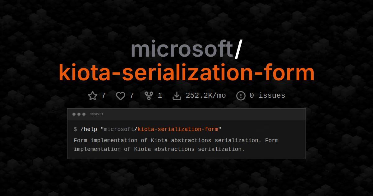 microsoft/kiota-serialization-form