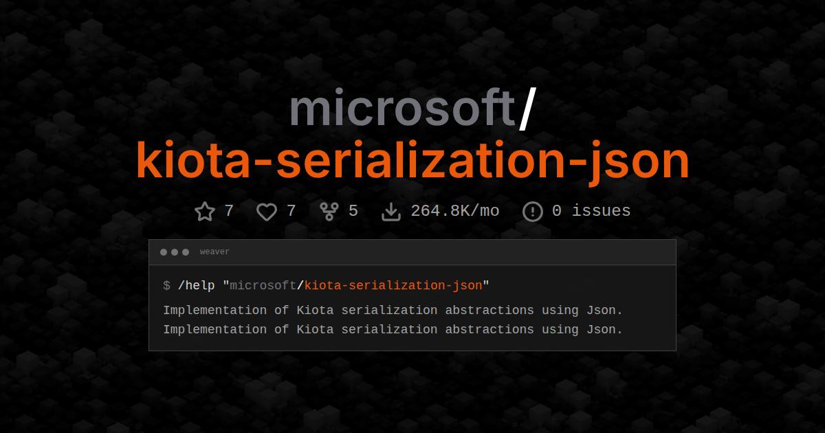 microsoft/kiota-serialization-json