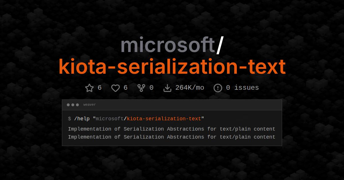 microsoft/kiota-serialization-text