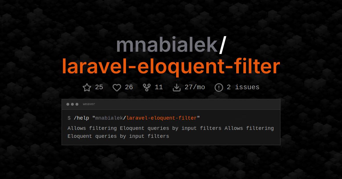 mnabialek/laravel-eloquent-filter