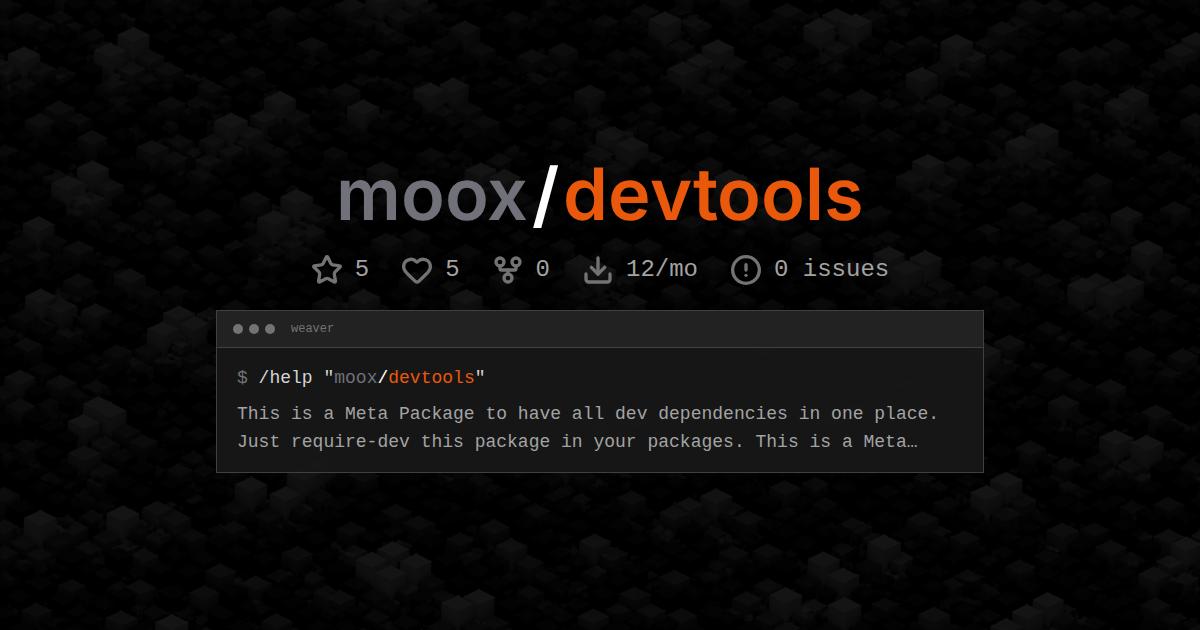moox/devtools