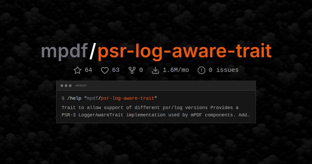 mpdf/psr-log-aware-trait