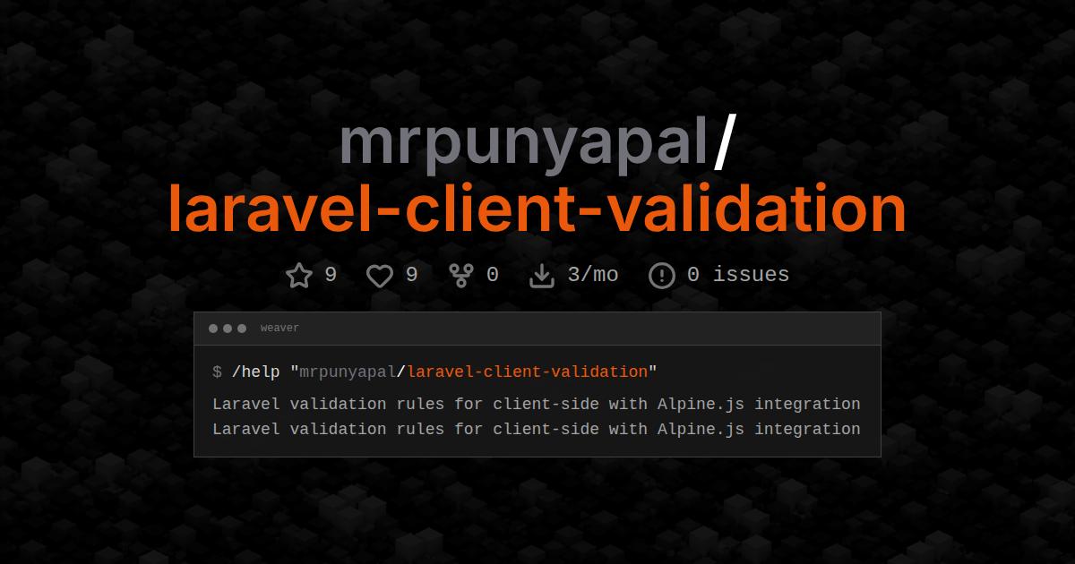 mrpunyapal/laravel-client-validation