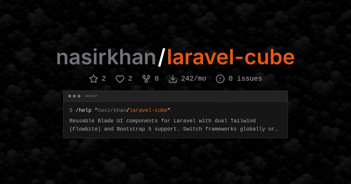 nasirkhan/laravel-cube