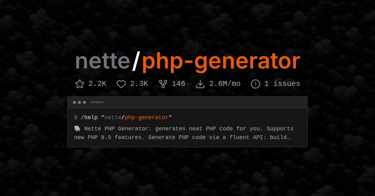 nette/php-generator