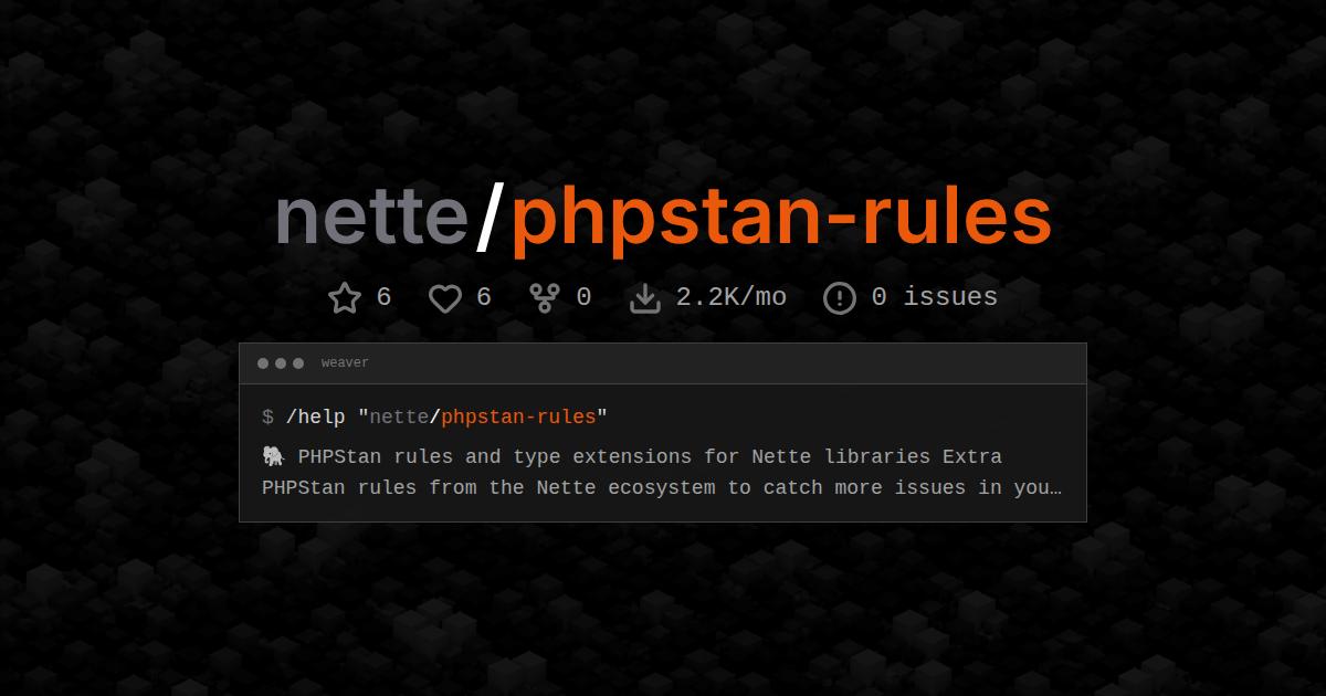 nette/phpstan-rules