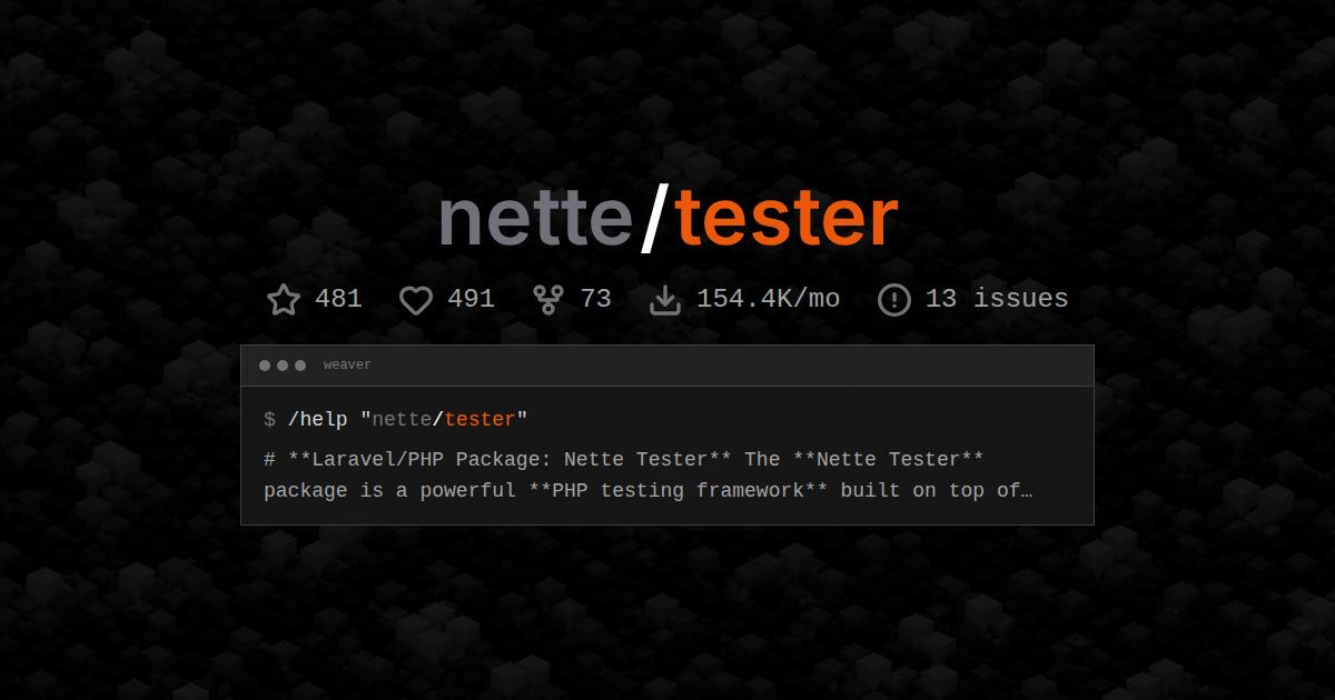 nette/tester