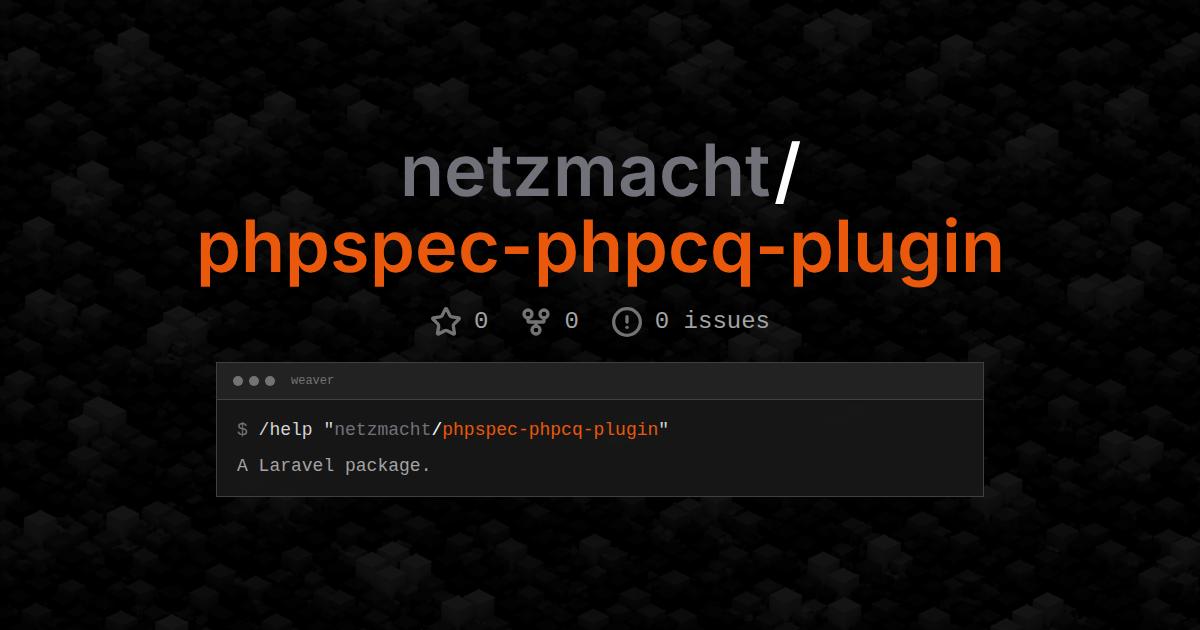 netzmacht/phpspec-phpcq-plugin