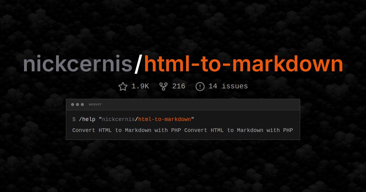 nickcernis/html-to-markdown