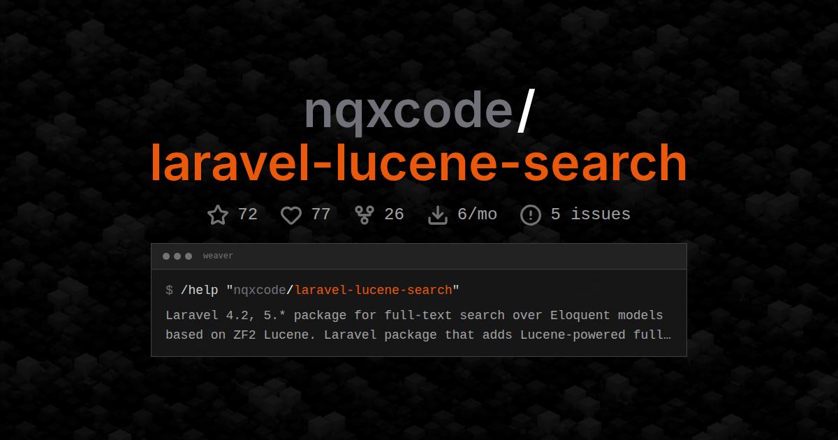 nqxcode/laravel-lucene-search