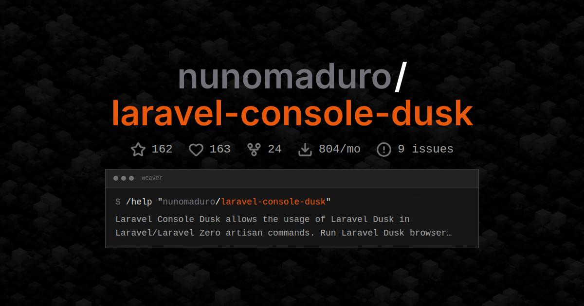 nunomaduro/laravel-console-dusk