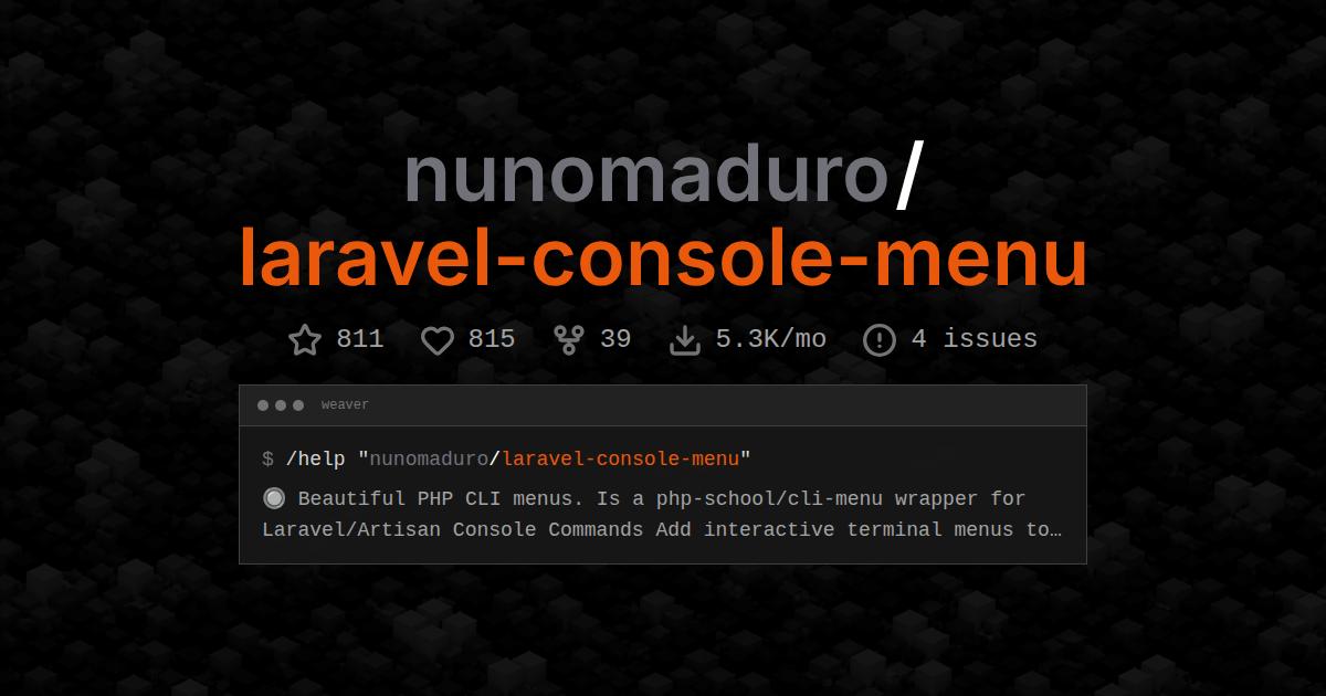 nunomaduro/laravel-console-menu