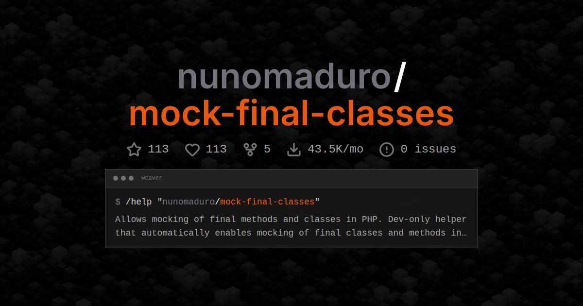 nunomaduro/mock-final-classes