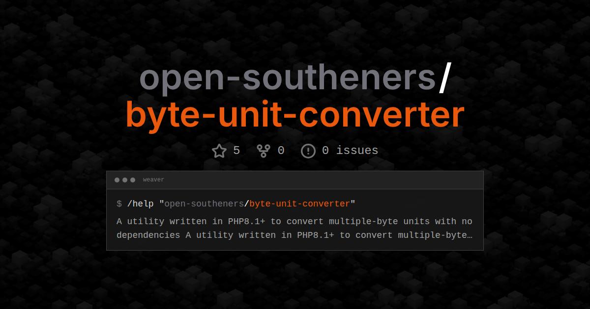 open-southeners/byte-unit-converter