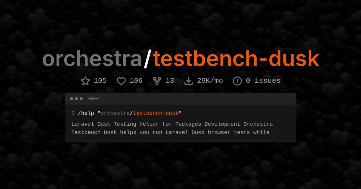 orchestra/testbench-dusk