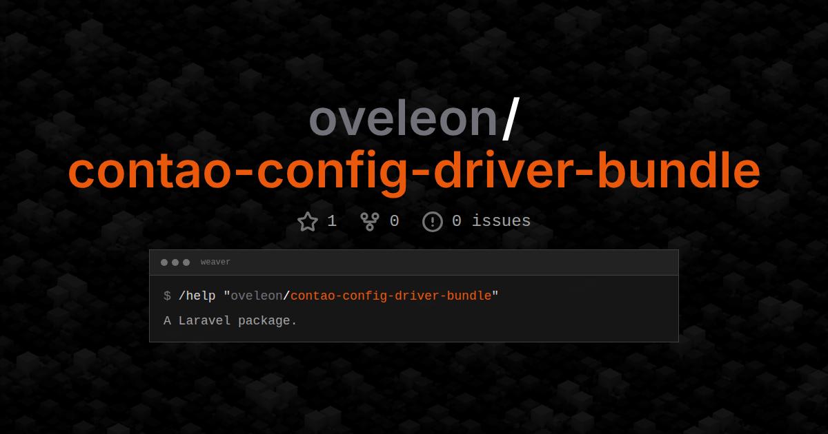 oveleon/contao-config-driver-bundle