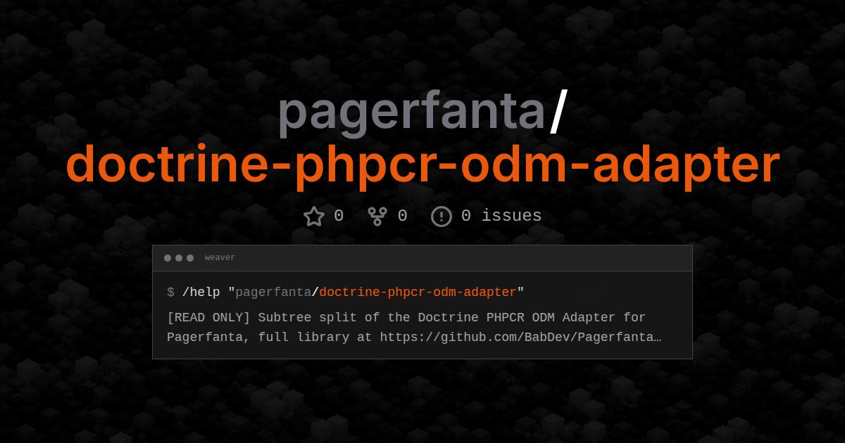 pagerfanta/doctrine-phpcr-odm-adapter