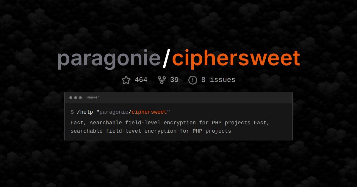 paragonie/ciphersweet